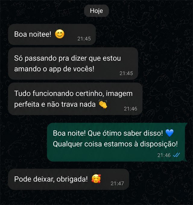 Depoimento real de cliente no WhatsApp