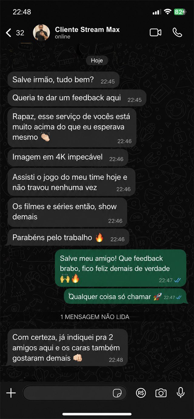 Depoimento real de cliente no WhatsApp