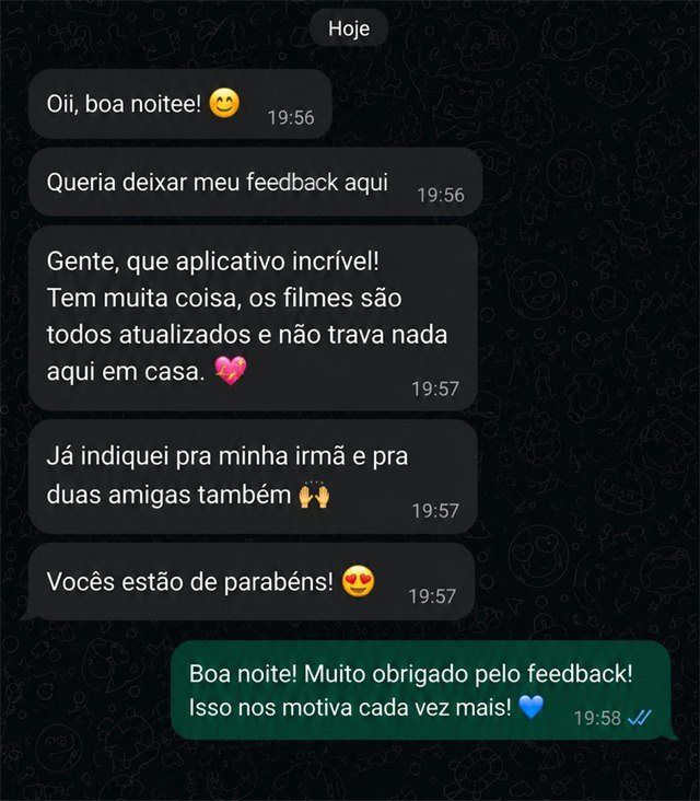 Depoimento real de cliente no WhatsApp